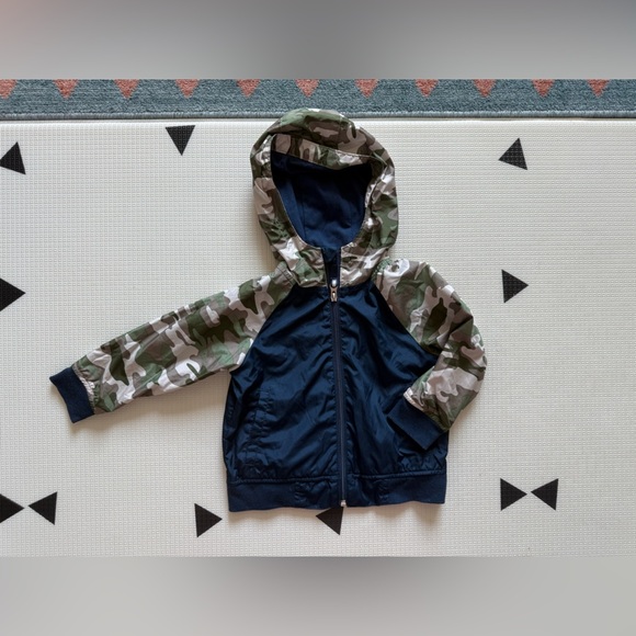 Wonder Nation|Baby gender neutral,Toddler jacket in Camouflage & Navy•••size 2T - Picture 3 of 4